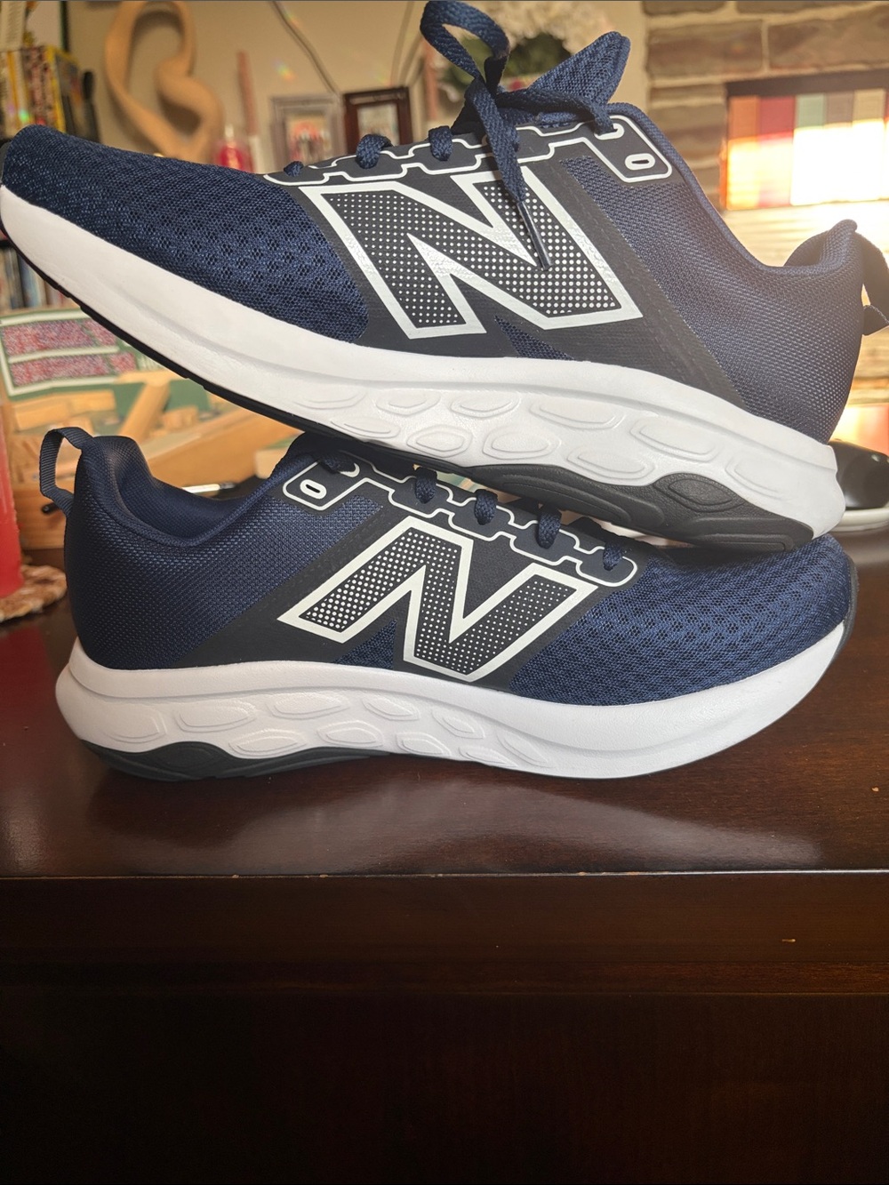 New Balance Navy and White Men's Athletic Running Shoes